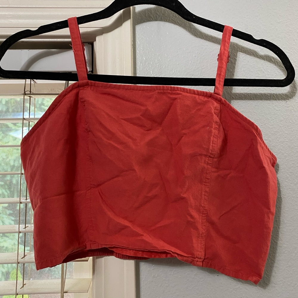 Burnt salmon crop top